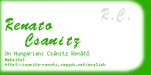 renato csanitz business card